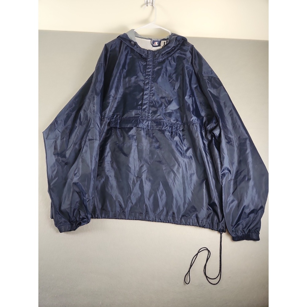Champion Jacket Mens 2-XLBlue Windbreaker Hooded Drawstring